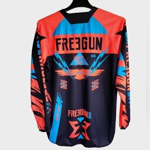 FREEGUN Motocross Jersey Shirt Men's Medium Neon Orange Long Sleeve‎ MX